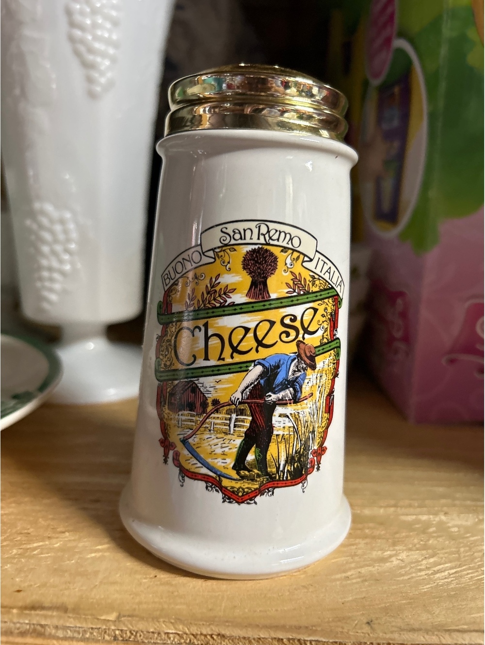 Vintage HIMARK Buono San Remo Italia Ceramic Cheese Shaker